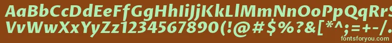 ProzalibreExtrabolditalic Font – Green Fonts on Brown Background