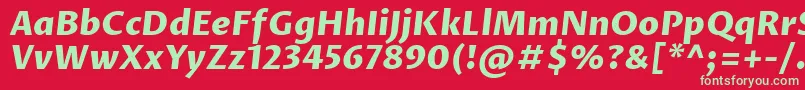 フォントProzalibreExtrabolditalic – 赤い背景に緑の文字