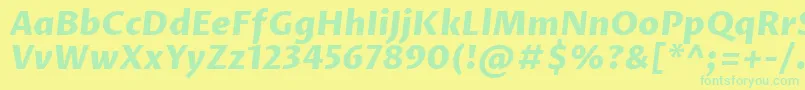 ProzalibreExtrabolditalic-Schriftart – Grüne Schriften auf gelbem Hintergrund