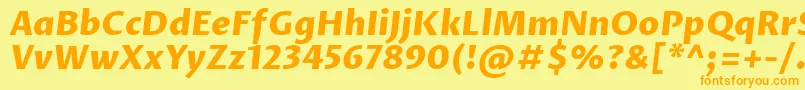 ProzalibreExtrabolditalic Font – Orange Fonts on Yellow Background