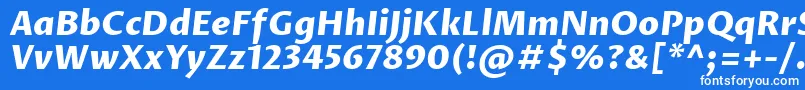 Шрифт ProzalibreExtrabolditalic – белые шрифты на синем фоне