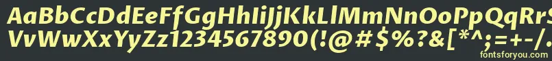 ProzalibreExtrabolditalic Font – Yellow Fonts on Black Background