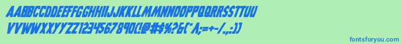 Grimghostbolditalic Font – Blue Fonts on Green Background