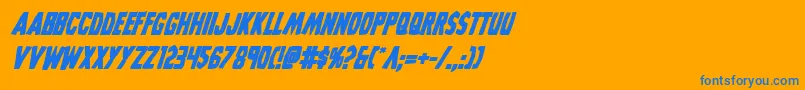 フォントGrimghostbolditalic – オレンジの背景に青い文字