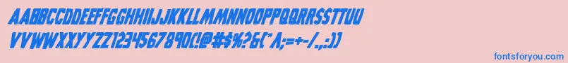 フォントGrimghostbolditalic – ピンクの背景に青い文字