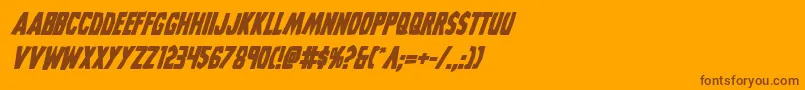 Grimghostbolditalic-Schriftart – Braune Schriften auf orangefarbenem Hintergrund