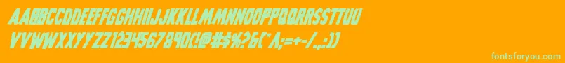 Grimghostbolditalic Font – Green Fonts on Orange Background