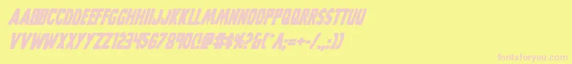 Grimghostbolditalic-fontti – vaaleanpunaiset fontit keltaisella taustalla