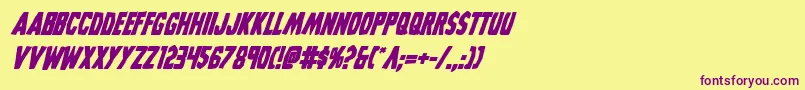 Grimghostbolditalic Font – Purple Fonts on Yellow Background