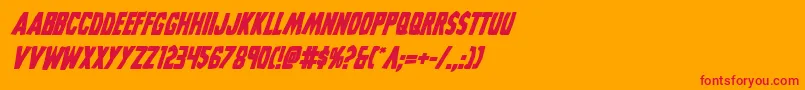 Grimghostbolditalic-Schriftart – Rote Schriften auf orangefarbenem Hintergrund