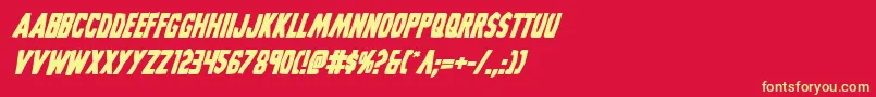 Grimghostbolditalic Font – Yellow Fonts on Red Background