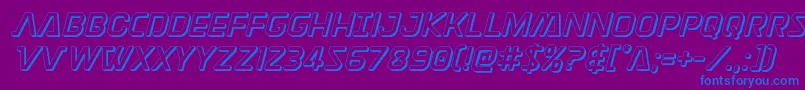 Discotechia3D-Schriftart – Blaue Schriften auf violettem Hintergrund