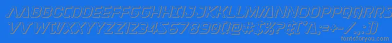 Discotechia3D-Schriftart – Graue Schriften auf blauem Hintergrund