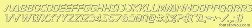 Discotechia3D Font – Gray Fonts on Yellow Background