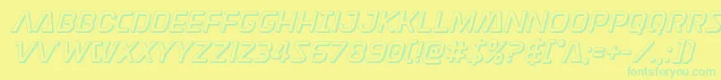 Discotechia3D Font – Green Fonts on Yellow Background