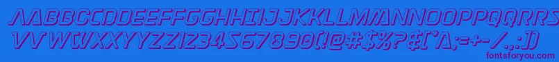 Discotechia3D-Schriftart – Violette Schriften auf blauem Hintergrund