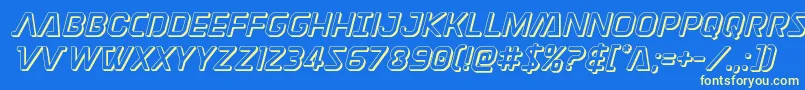 Discotechia3D Font – Yellow Fonts on Blue Background