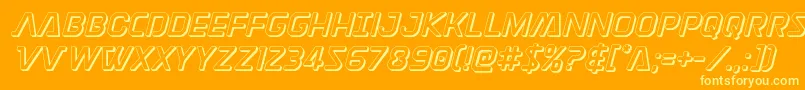 Discotechia3D Font – Yellow Fonts on Orange Background