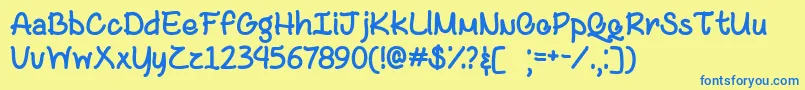 CoffeeWithSugar Font – Blue Fonts on Yellow Background