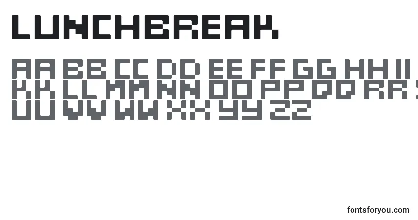 Шрифт LunchBreak – алфавит, цифры, специальные символы