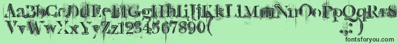 Fonte Retrorockposter – fontes pretas em um fundo verde