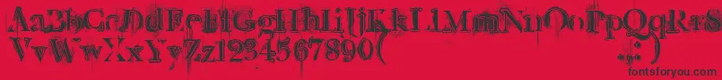 フォントRetrorockposter – 赤い背景に黒い文字