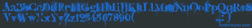 Retrorockposter Font – Blue Fonts on Black Background