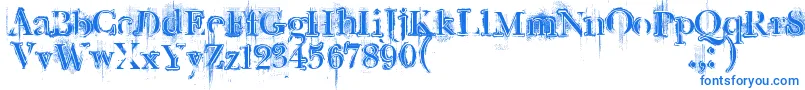 Retrorockposter Font – Blue Fonts on White Background