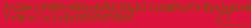 Шрифт Retrorockposter – коричневые шрифты на красном фоне