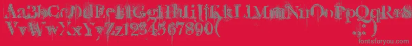 Czcionka Retrorockposter – szare czcionki na czerwonym tle