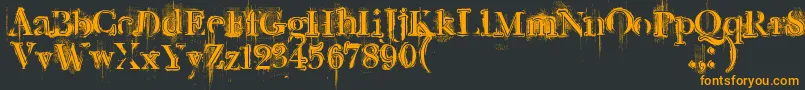 Шрифт Retrorockposter – оранжевые шрифты на чёрном фоне
