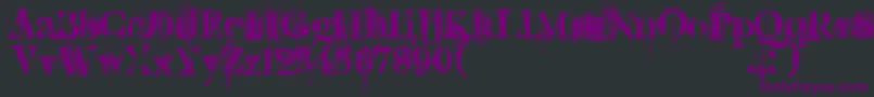Retrorockposter-fontti – violetit fontit mustalla taustalla
