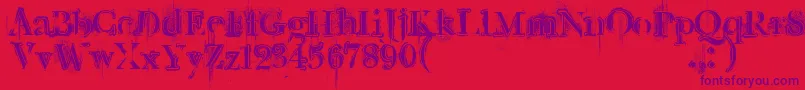 Retrorockposter Font – Purple Fonts on Red Background