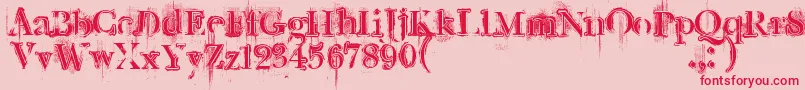Шрифт Retrorockposter – красные шрифты на розовом фоне