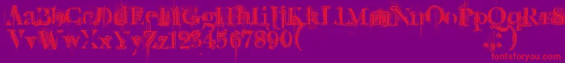 fuente Retrorockposter – Fuentes Rojas Sobre Fondo Morado