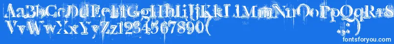Retrorockposter Font – White Fonts on Blue Background