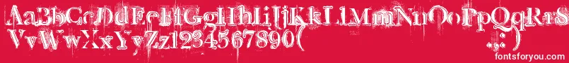 Czcionka Retrorockposter – białe czcionki na czerwonym tle