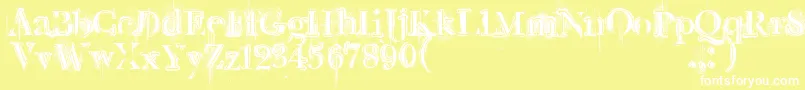 Retrorockposter Font – White Fonts on Yellow Background