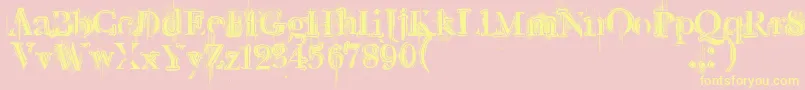 Retrorockposter Font – Yellow Fonts on Pink Background