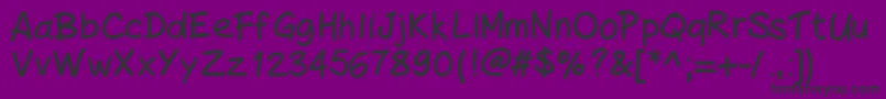 Więcej informacji o czcionce PeaxHandwritingbold Czcionka PeaxHandwritingbold – czarne czcionki na fioletowym tle