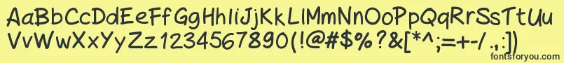 Шрифт PeaxHandwritingbold – чёрные шрифты на жёлтом фоне