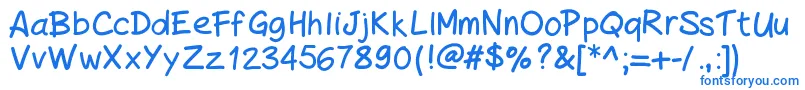 PeaxHandwritingbold Font – Blue Fonts on White Background