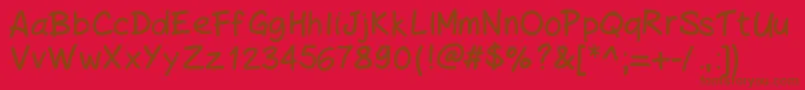 PeaxHandwritingbold-Schriftart – Braune Schriften auf rotem Hintergrund
