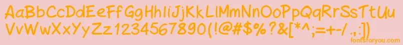 PeaxHandwritingbold Font – Orange Fonts on Pink Background