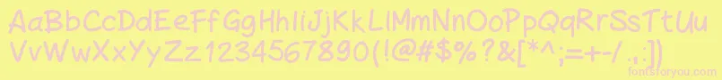 PeaxHandwritingbold Font – Pink Fonts on Yellow Background