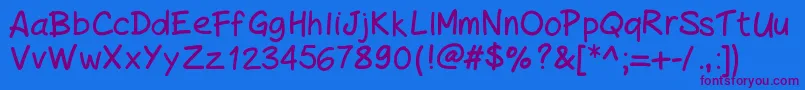 Weitere Informationen zur PeaxHandwritingbold-Schriftart PeaxHandwritingbold-Schriftart – Violette Schriften auf blauem Hintergrund