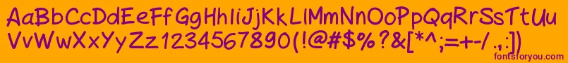 fuente PeaxHandwritingbold – Fuentes Moradas Sobre Fondo Naranja