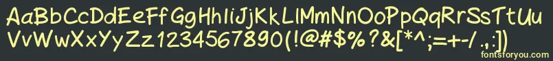 PeaxHandwritingbold Font – Yellow Fonts on Black Background