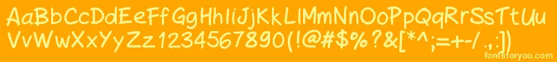 Czcionka PeaxHandwritingbold – żółte czcionki na pomarańczowym tle