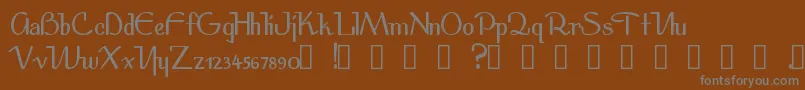 Spirit-fontti – harmaat kirjasimet ruskealla taustalla